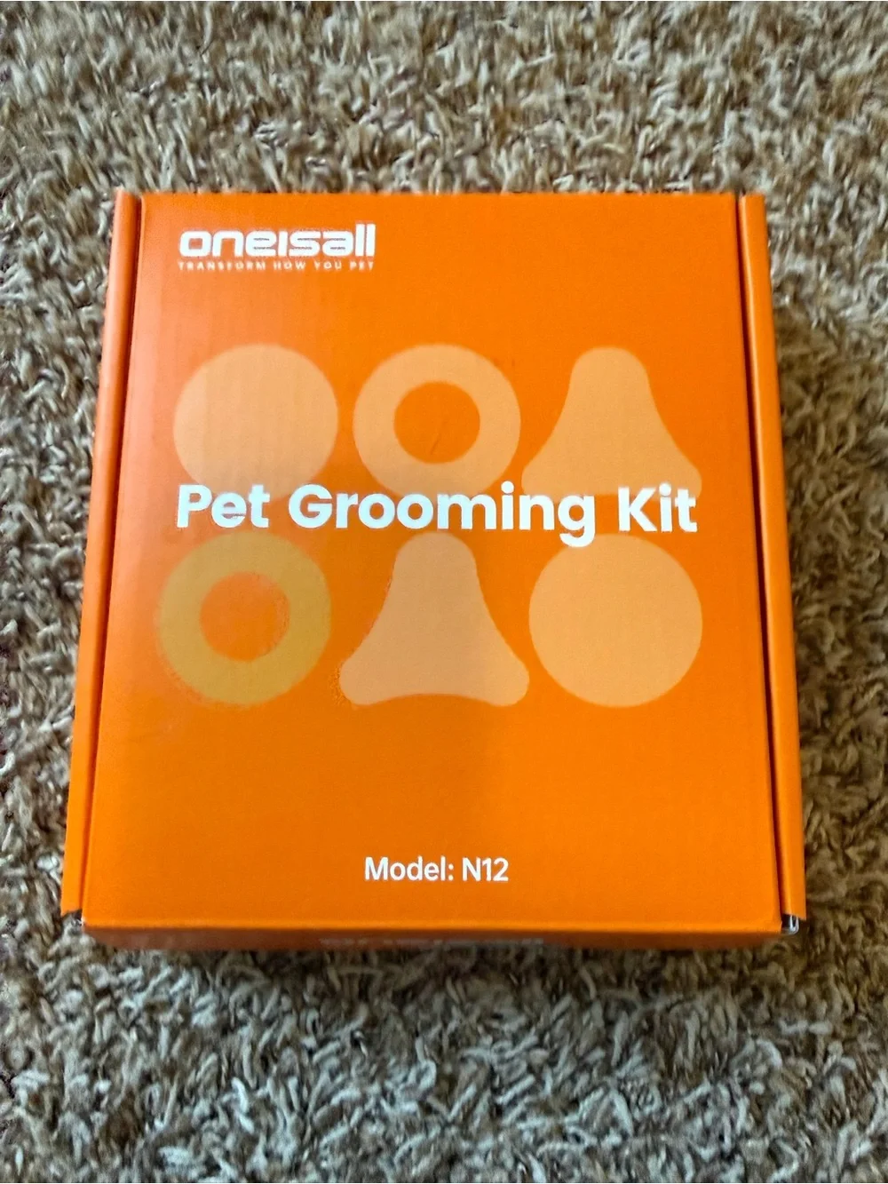 Orange Pet Grooming Kit with White Brush